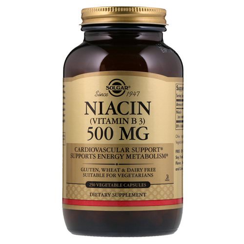 Solgar, Vitamin B3 (Niacin), 500 mg, 250 Vegetable Capsules Review