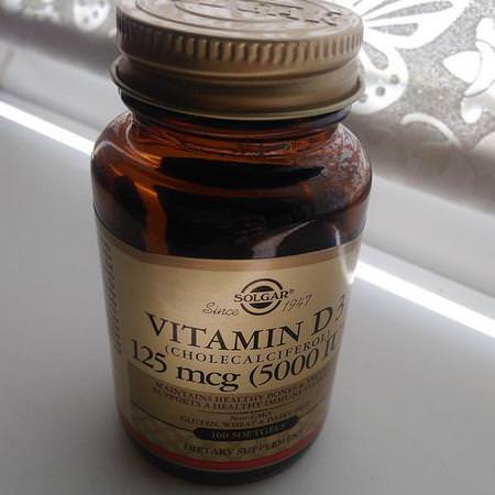 Solgar, Vitamin D3 (Cholecalciferol), 5,000 IU, 100 Softgels Review