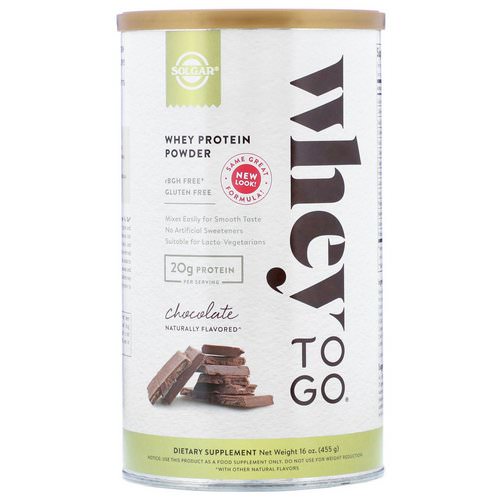 Solgar, Whey To Go, Whey Protein Powder, Chocolate, 16 oz (455 g) Review