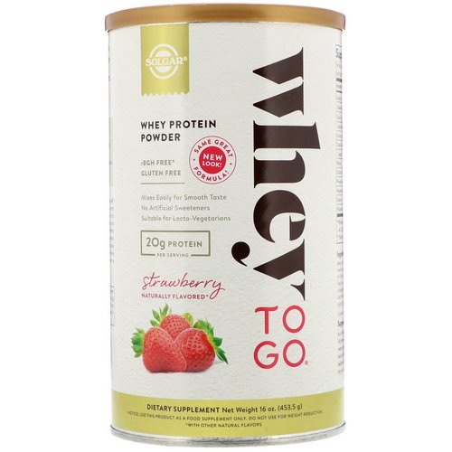 Solgar, Whey To Go, Whey Protein Powder, Strawberry, 16 oz (453.5 g) Review