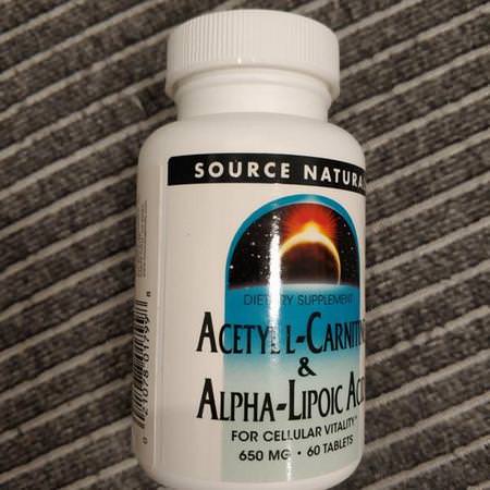 Source Naturals, Acetyl L-Carnitine, Alpha Lipoic Acid