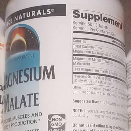 Source Naturals, Magnesium Malate, 1,250 mg, 360 Tablets Review