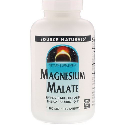 Source Naturals, Magnesium Malate, 1,250 mg, 180 Tablets Review