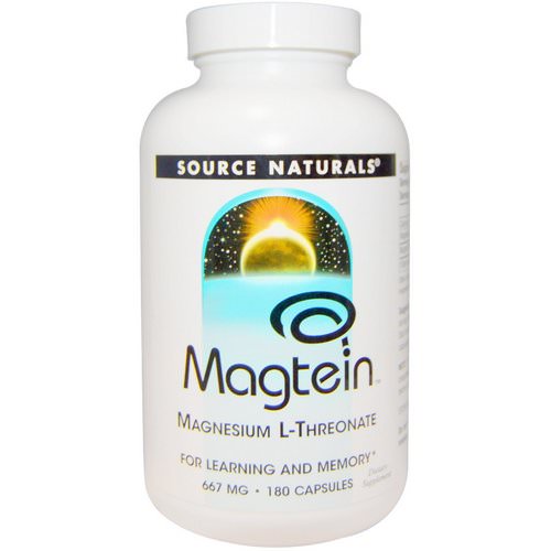 Source Naturals, Magtein, Magnesium L-Threonate, 667 mg, 180 Capsules Review