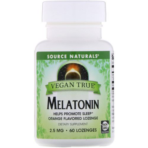 Source Naturals, Vegan True, Melatonin, Orange, 2.5 mg, 60 Lozenges Review