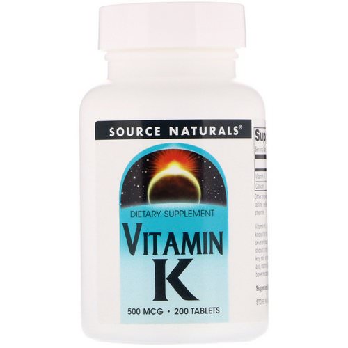Source Naturals, Vitamin K, 500 mcg, 200 Tablets Review