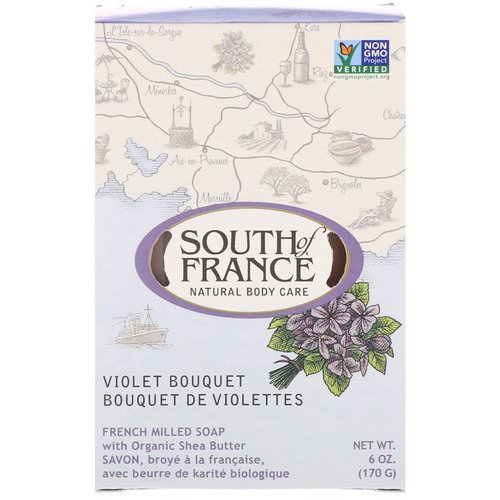 South of France, French Milled Bar Soap with Organic Shea Butter, Violet Bouquet, 6 oz (170 g) Review