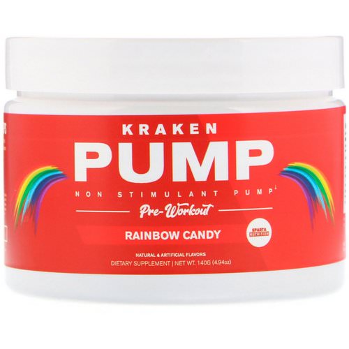 Sparta Nutrition, Kraken Pump, Non-Stimulant Pre-Workout, Rainbow Candy, 4.94 oz (140 g) Review