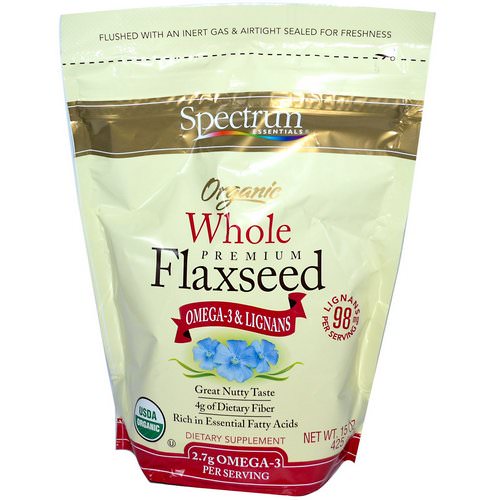 Spectrum Essentials, Organic Whole Premium Flaxseed, 15 oz (425 g) Review