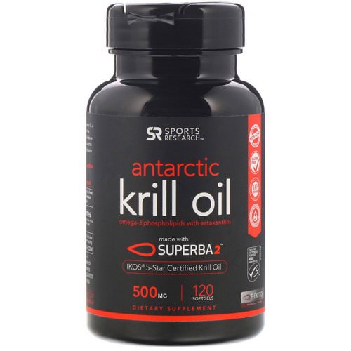 Sports Research, Antarctic Krill Oil with Astaxanthin, 500 mg, 120 Softgels Review