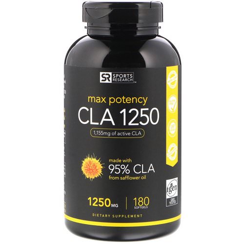 Sports Research, CLA 1250, Max Potency, 1250 mg, 180 Softgels Review