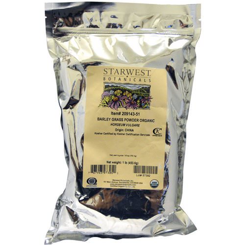Starwest Botanicals, Barley Grass Powder, Organic, 1 lb (453.6 g) Review