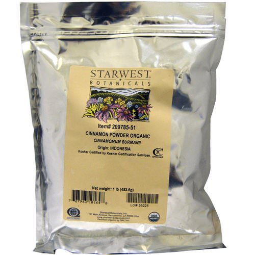 Starwest Botanicals, Organic Cinnamon Powder, 1 lb (453.6 g) Review