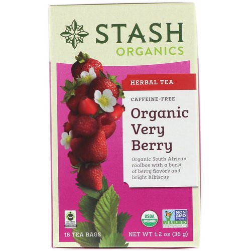 Stash Tea, Herbal Tea, Organic Very Berry, Caffeine Free, 18 Tea Bags, 1.2 oz (36 g) Review