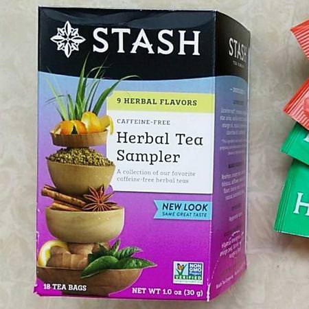 Stash Tea, Herbal Tea Sampler, 9 Flavors, Caffeine Free, 18 Tea Bags, 1.0 oz (30 g) Review
