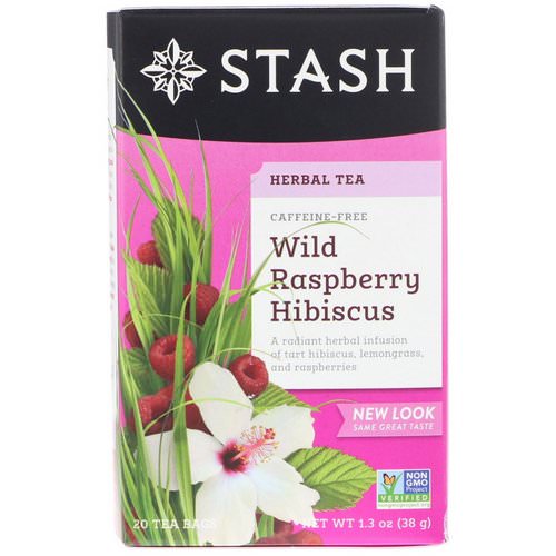 Stash Tea, Herbal Tea, Wild Raspberry Hibiscus, Caffeine Free, 20 Tea Bags,1.3 oz (38 g) Review