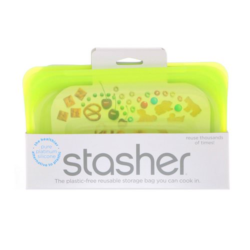 Stasher, Reusable Silicone Food Bag, Snack Size Small, Lime, 9.9 fl oz (293.5 ml) Review