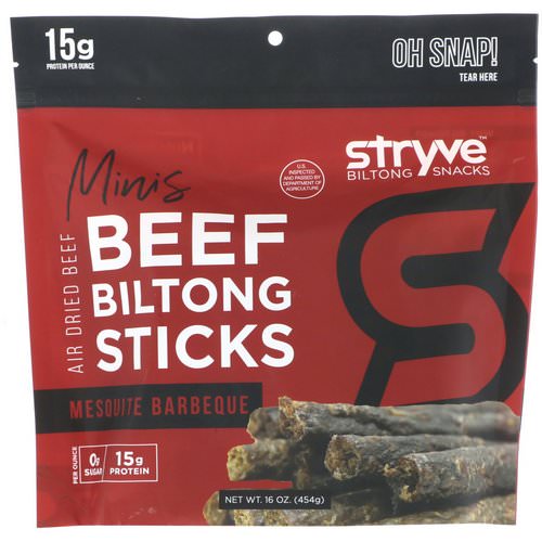 Stryve Foods, Biltong Sticks, Minis, Mesquite Barbeque, 16 oz (454 g) Review