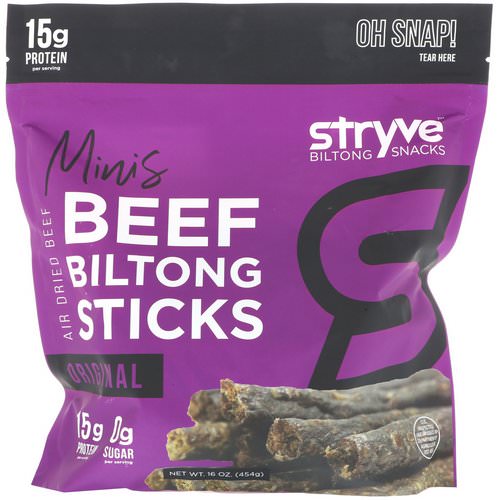 Stryve Foods, Biltong Sticks, Minis, Original, 16 oz (454 g) Review