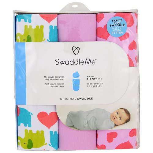 Summer Infant, Swaddle Me, Original Swaddle, Small, 0-3 Months, Elephant Hearts, 3 Swaddles Review