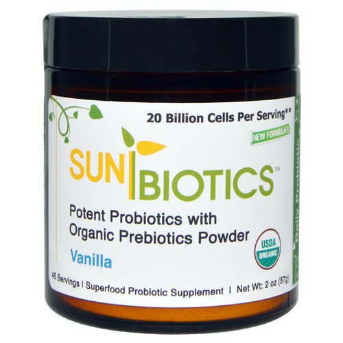 Sunbiotics, Potent Probiotics with Organic Prebiotics Powder, Vanilla, 2 oz (57 g) Review