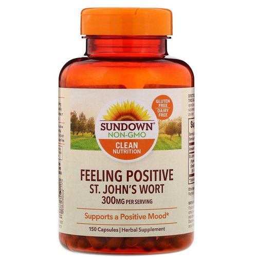 Sundown Naturals, Feeling Positive, St. John's Wort, 300 mg, 150 Capsules Review