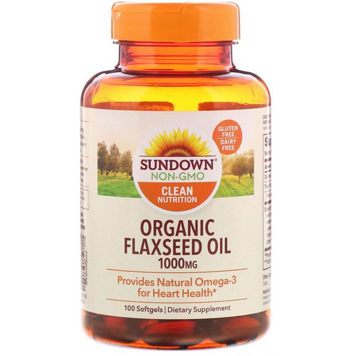 Sundown Naturals, Organic Flaxseed Oil, 1000 mg, 100 Softgels Review