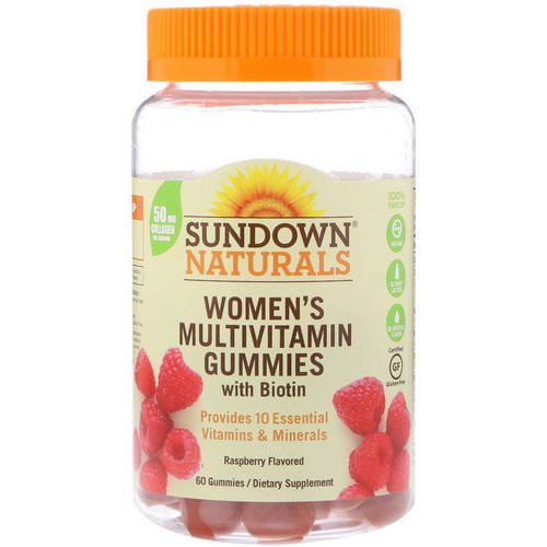 Sundown Naturals, Women's Multivitamin Gummies, with Biotin, Raspberry Flavored, 60 Gummies Review