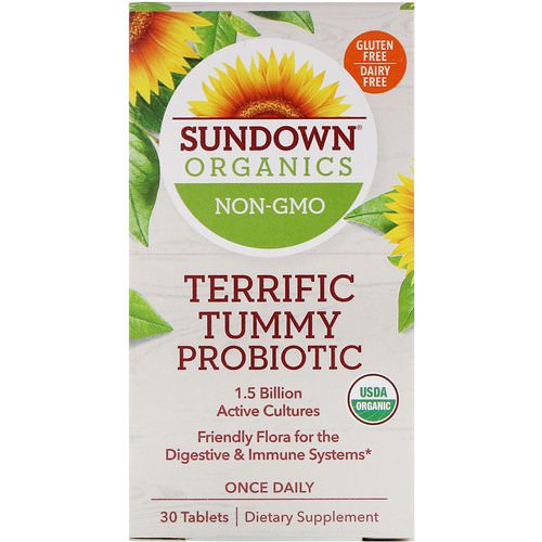 Sundown Organics, Terrific Tummy Probiotic, 1.5 Billion CFU, 30 Tablets Review