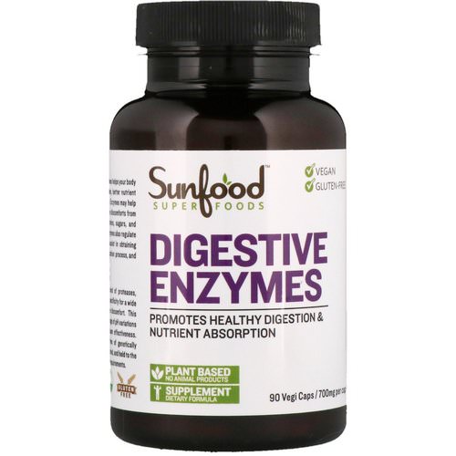 Sunfood, Digestive Enzymes, 700 mg, 90 Vegi Caps Review