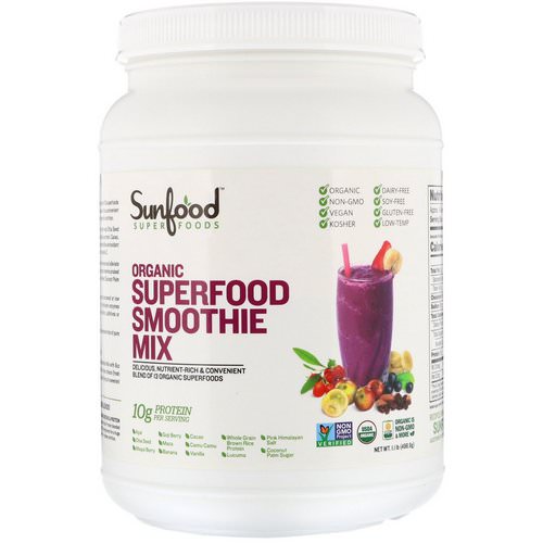Sunfood, Organic Superfood Smoothie Mix, Original, 1.1 lb (498.9 g) Review