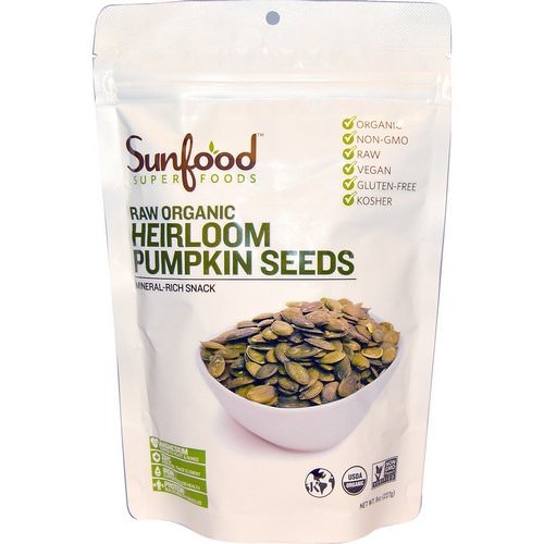 Sunfood, Raw Organic Heirloom Pumpkin Seeds, 8 oz (227 g) Review