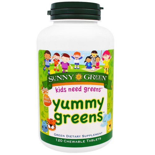 Sunny Green, Yummy Greens, Fruit Punch, 120 Chewable Tablets Review