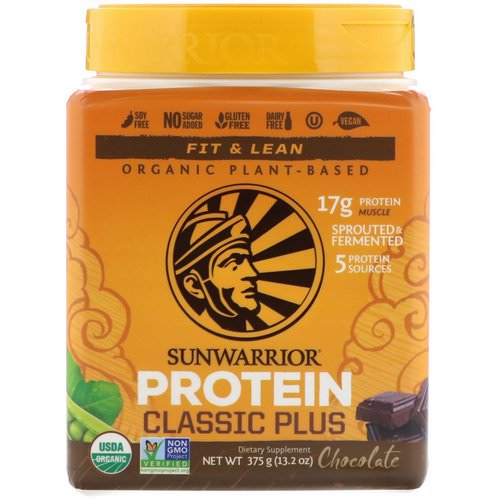 Sunwarrior, Classic Plus Protein, Organic Plant Based, Chocolate, 13.2 oz (375 g) Review