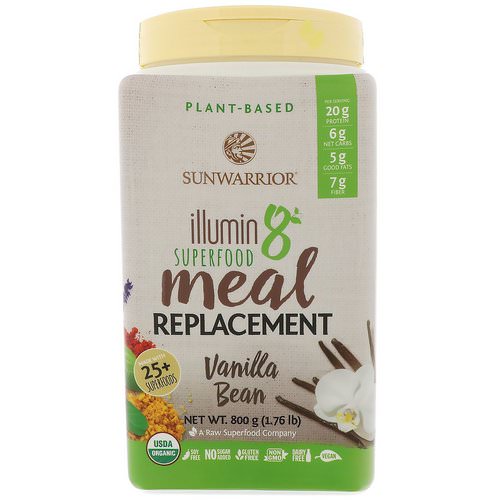 Sunwarrior, Illumin8, Plant-Based Organic Superfood Meal Replacement, Vanilla Bean, 1.76 lb (800 g) Review