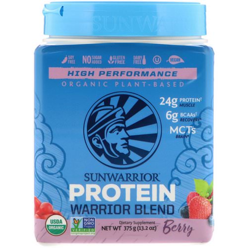 Sunwarrior, Warrior Blend Protein, Organic Plant-Based, Berry, 13.2 oz (375 g) Review