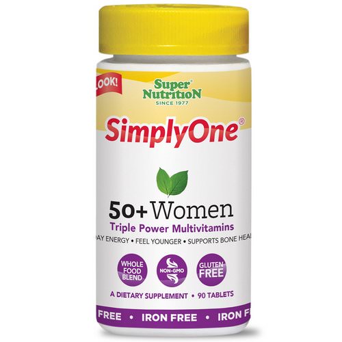 Super Nutrition, SimplyOne, 50+ Women Triple Power Multivitamins, Iron Free, 90 Tablets Review