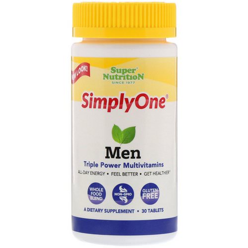 Super Nutrition, SimplyOne, Men, Triple Power Multivitamin, 30 Tablets Review