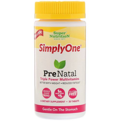 Super Nutrition, SimplyOne, PreNatal, Triple Power Multivitamin, 30 Tablets Review