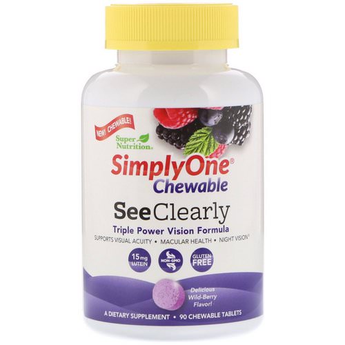 Super Nutrition, SimplyOne, See Clearly Triple Power Vision Formula, Wild-Berry Flavor, 90 Chewable Tablets Review