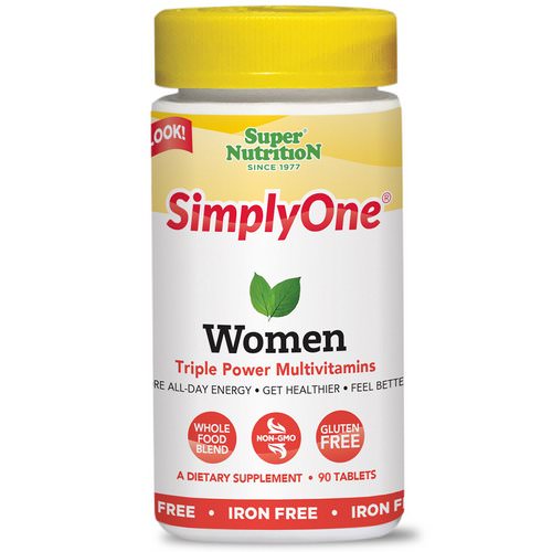 Super Nutrition, SimplyOne, Women, Triple Power Multivitamins, Iron-Free, 90 Tablets Review