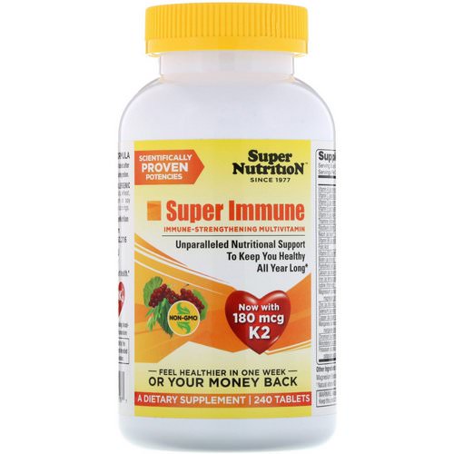 Super Nutrition, Super Immune, Immune-Strengthening Multivitamin, 240 Tablets Review