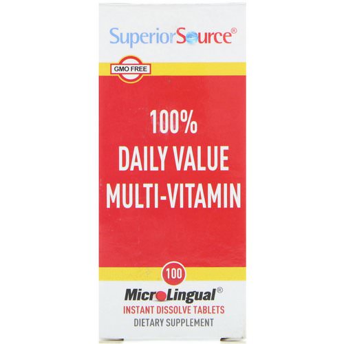 Superior Source, 100% Daily Value Multi-Vitamin, 100 MicroLingual Instant Dissolve Tablets Review