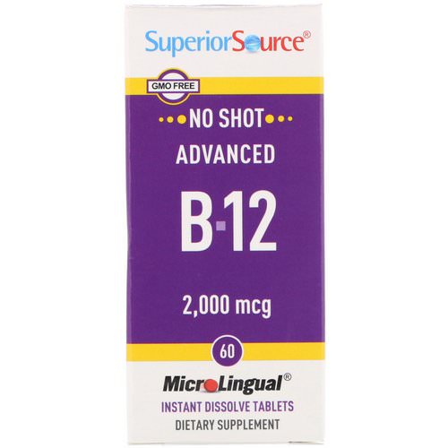 Superior Source, Advanced B-12, 2,000 mcg, 60 MicroLingual Instant Dissolve Tablets Review