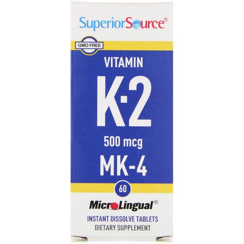Superior Source, Vitamin K-2, 500 mcg, 60 MicroLingual Instant Dissolve Tablets Review