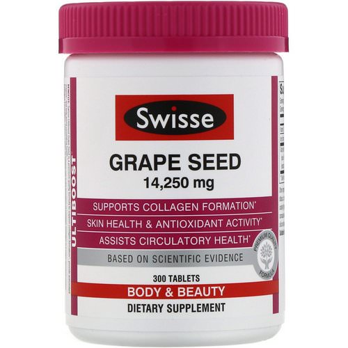 Swisse, Ultiboost, Grape Seed, 14,250 mg, 300 Tablets Review