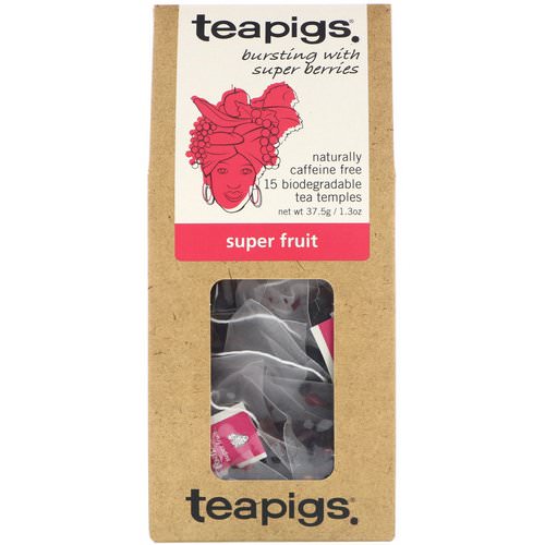 TeaPigs, Bursting with Super Berries, Super Fruit, Caffeine Free, 15 Tea Temples, 1.3 oz (37.5 g) Review