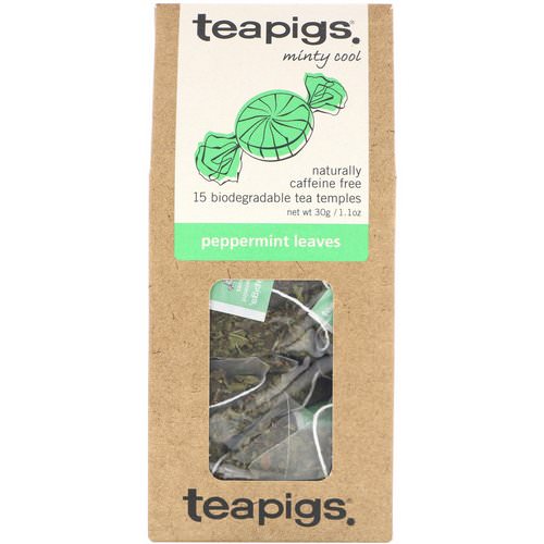 TeaPigs, Minty Cool, Peppermint Leaves, Caffeine Free, 15 Tea Temples, 1.1 oz (30 g) Review