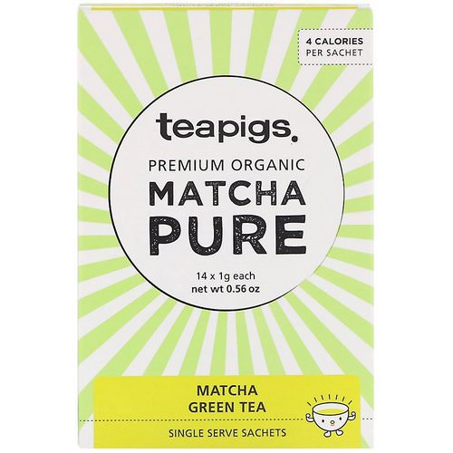 TeaPigs, Premium Organic Matcha Pure, Matcha Green Tea, 14 Sachets, 0.56 oz Review