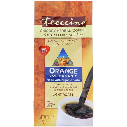 Teeccino, Chicory Herbal Coffee, Orange, Light Roast, Caffeine Free, 11 oz (312 g) Review